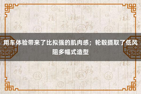 用车体验带来了比拟强的肌肉感；轮毂摄取了低风阻多幅式造型