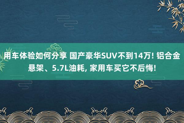 用车体验如何分享 国产豪华SUV不到14万! 铝合金悬架、5.7L油耗, 家用车买它不后悔!