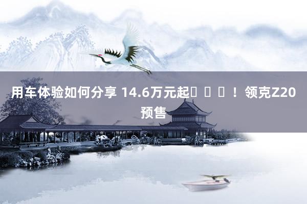 用车体验如何分享 14.6万元起​​​！领克Z20预售