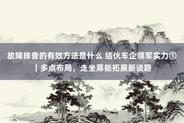 故障排查的有效方法是什么 结伙车企领军实力①｜多点布局，走坐蓐能拓展新谈路