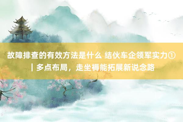 故障排查的有效方法是什么 结伙车企领军实力①｜多点布局，走坐褥能拓展新说念路