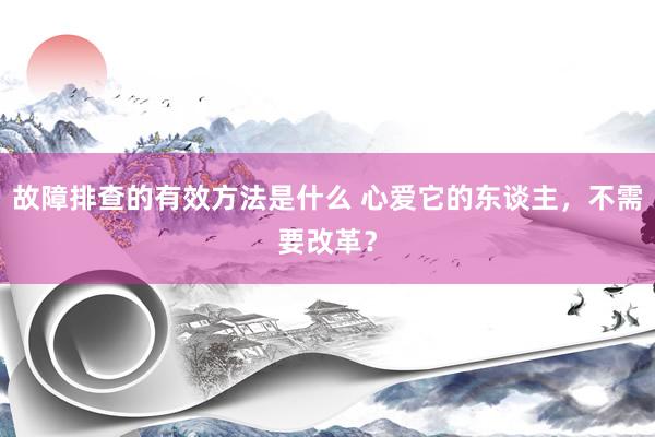 故障排查的有效方法是什么 心爱它的东谈主，不需要改革？