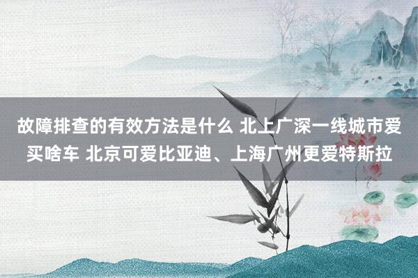 故障排查的有效方法是什么 北上广深一线城市爱买啥车 北京可爱比亚迪、上海广州更爱特斯拉