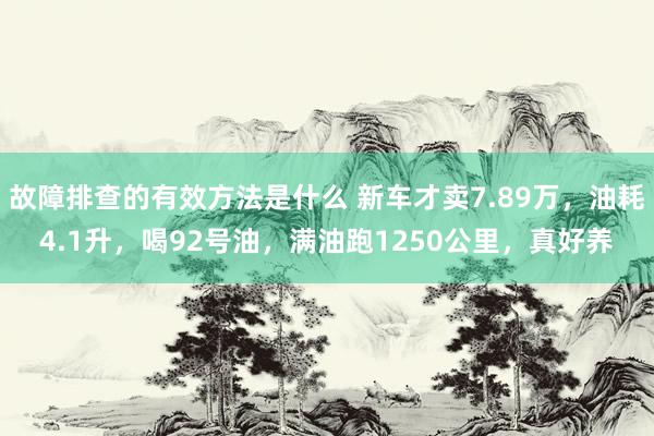 故障排查的有效方法是什么 新车才卖7.89万，油耗4.1升，喝92号油，满油跑1250公里，真好养