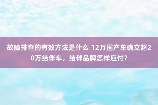 故障排查的有效方法是什么 12万国产车确立超20万结伴车，结伴品牌怎样应付？