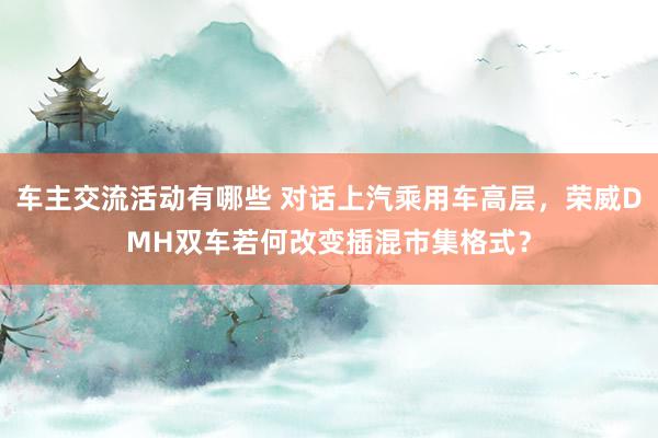 车主交流活动有哪些 对话上汽乘用车高层，荣威DMH双车若何改变插混市集格式？