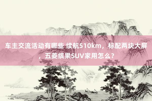 车主交流活动有哪些 续航510km，标配两块大屏，五菱缤果SUV家用怎么？