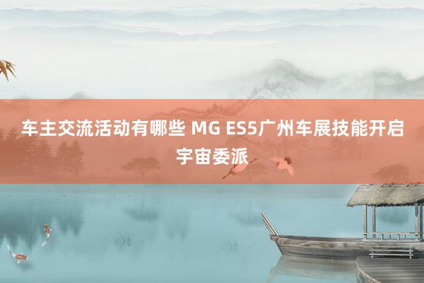 车主交流活动有哪些 MG ES5广州车展技能开启宇宙委派