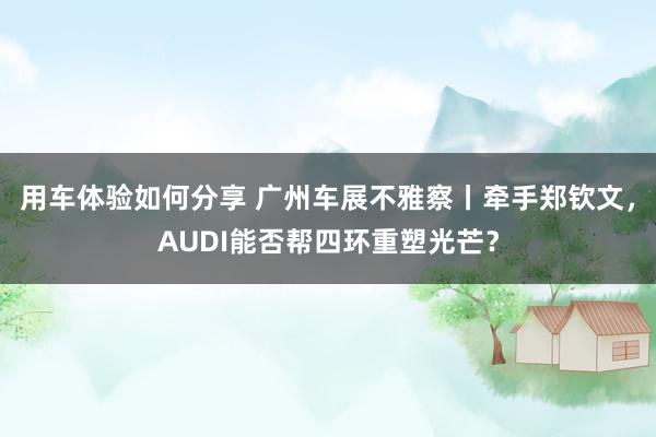 用车体验如何分享 广州车展不雅察丨牵手郑钦文，AUDI能否帮四环重塑光芒？