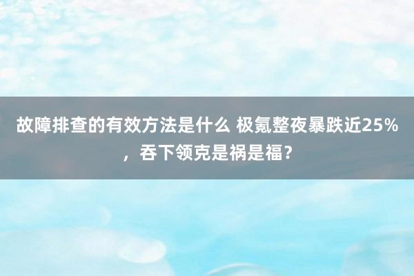 故障排查的有效方法是什么 极氪整夜暴跌近25%，吞下领克是祸是福？