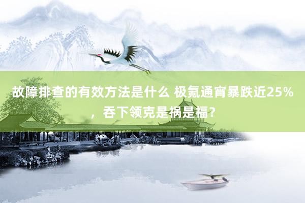 故障排查的有效方法是什么 极氪通宵暴跌近25%，吞下领克是祸是福？