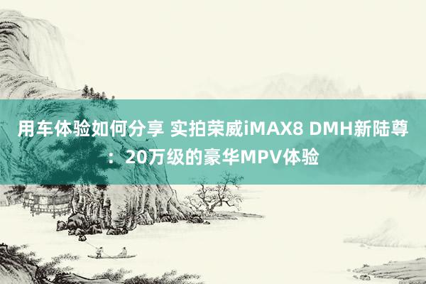 用车体验如何分享 实拍荣威iMAX8 DMH新陆尊：20万级的豪华MPV体验