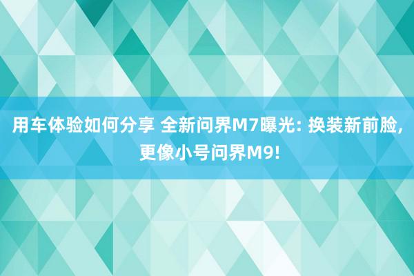 用车体验如何分享 全新问界M7曝光: 换装新前脸, 更像小号问界M9!