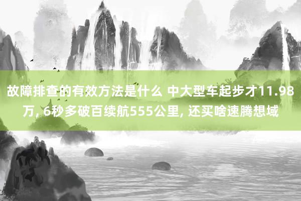 故障排查的有效方法是什么 中大型车起步才11.98万, 6秒多破百续航555公里, 还买啥速腾想域