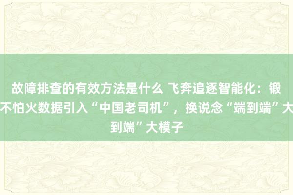 故障排查的有效方法是什么 飞奔追逐智能化：锻真金不怕火数据引入“中国老司机”，换说念“端到端”大模子