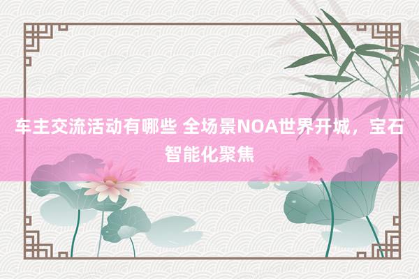 车主交流活动有哪些 全场景NOA世界开城，宝石智能化聚焦