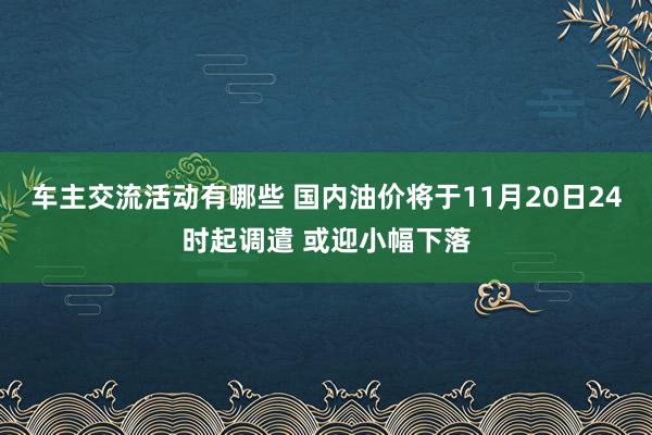 车主交流活动有哪些 国内油价将于11月20日24时起调遣 或迎小幅下落